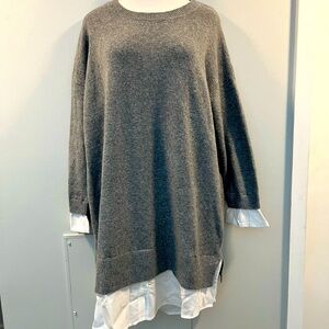 New with tags- super cute and SOFT gray sweater dress either undershirt detail.
